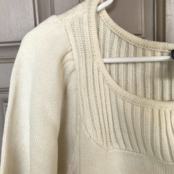 Canyon River Blues Sweater Dress SzM Cream 1/2Sleeve Knee Length Round Neck - Picture 5 of 10